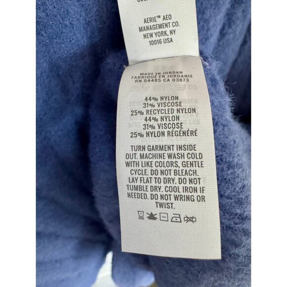 Aerie Beyond Cozy Crew Neck Slouchy Blue Sweater size Small - Picture 5 of 6